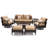 Kechia 7 Piece Sofa Seating Group With Sunbrella Cushion Covers-623588435
