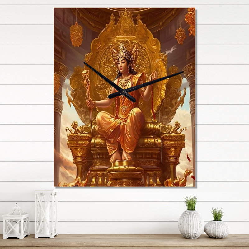 Horloge murale gourou sur le trône d'or - Sagesse Divine, Grand