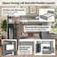 Lit mezzanine double avec lit simple, bureau, tablettes et garde-robe gris-1951398026