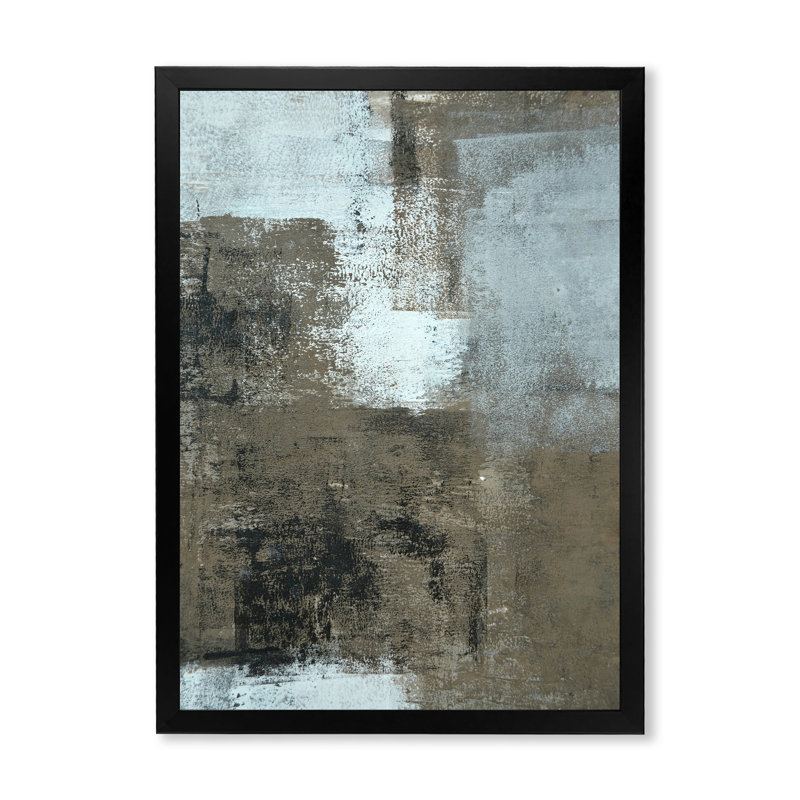 «Gray Meets Brown Abstract Art», reproduction d'art moderne et contemporaine sur toile, H 20 po x l 12 po x P 1 po
