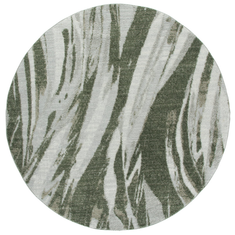 Wave Performance Abstract Indoor Rug, Round 6'7"