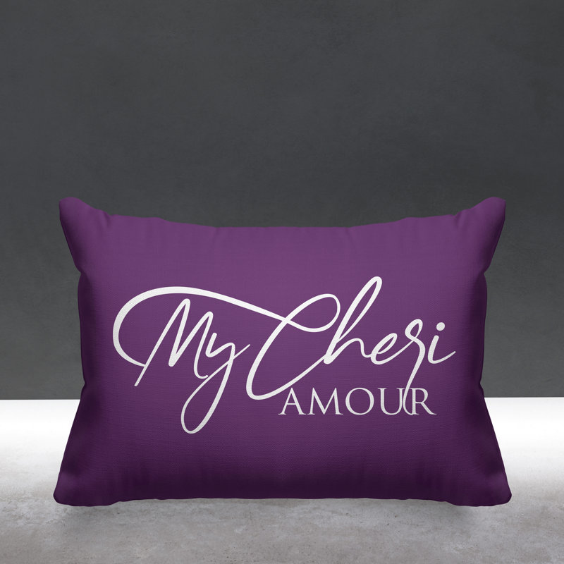 Housse et insert de coussin rectangulaire Aspire Cheri Amour, Mauve