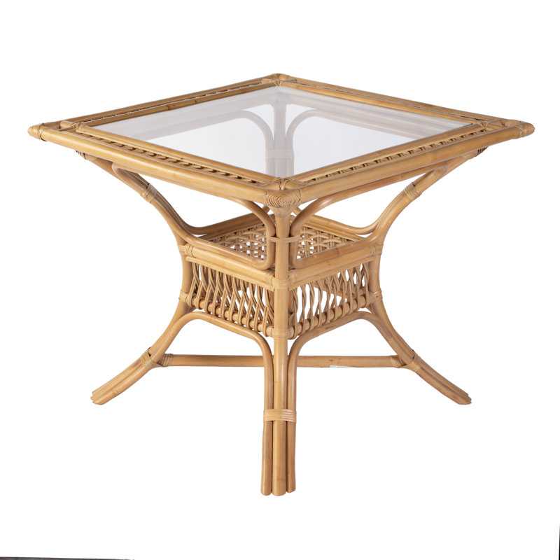 Beachwood 34.25 in. W Square Rattan Dining Table