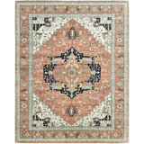 Hand Knotted Wool Area Rug in Red