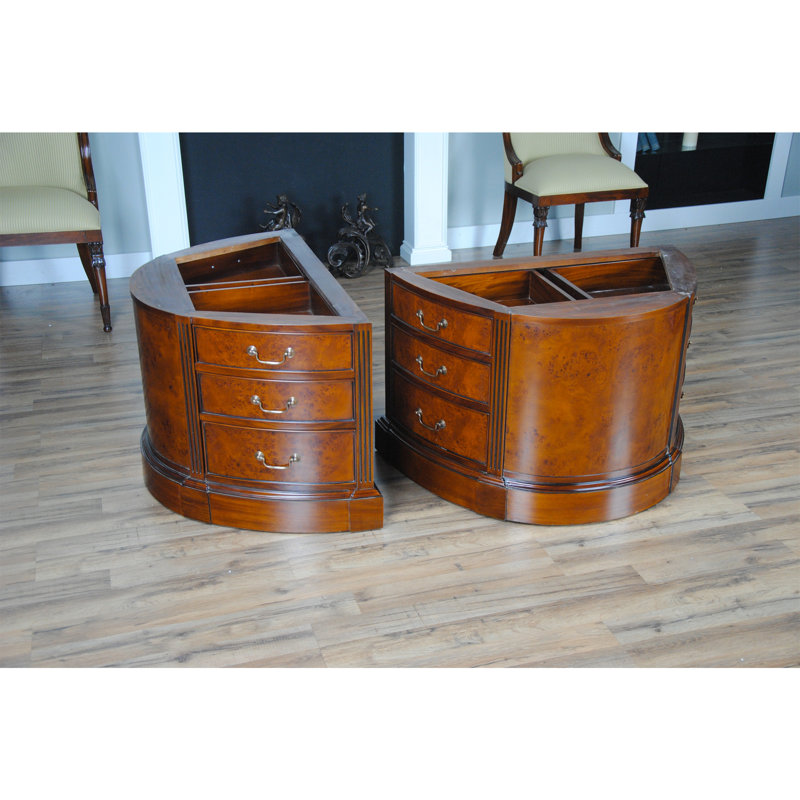 Oval Solid Wood Base Writing Desk