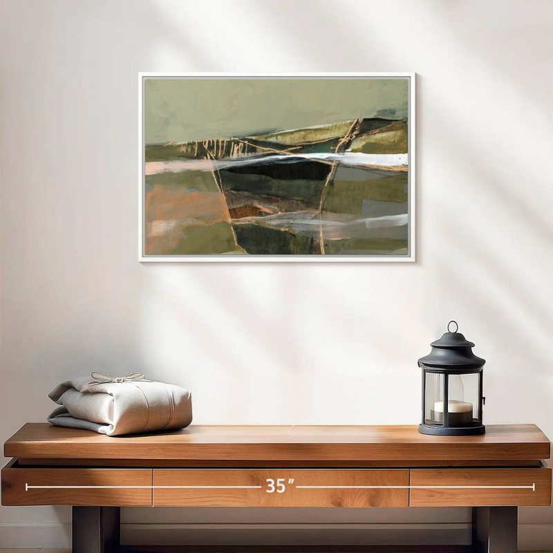 Horizon réfracté I, Cadre flottant blanc, 19 po x 13 po