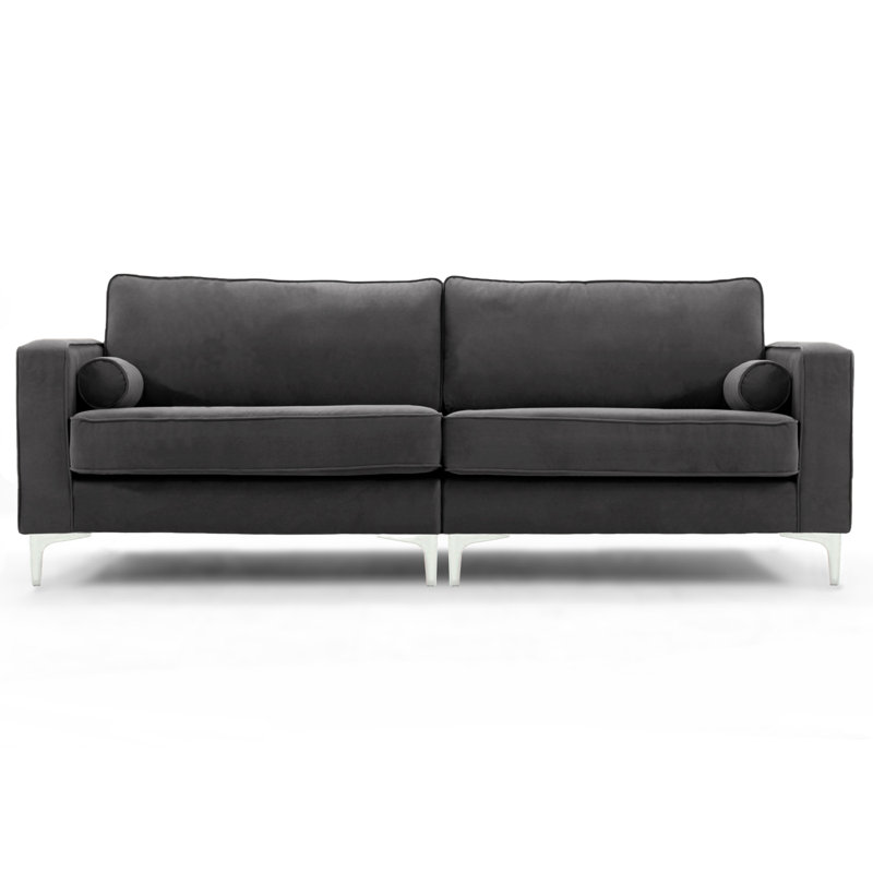 Georgio 4 Seater Velvet Sofa, Grey