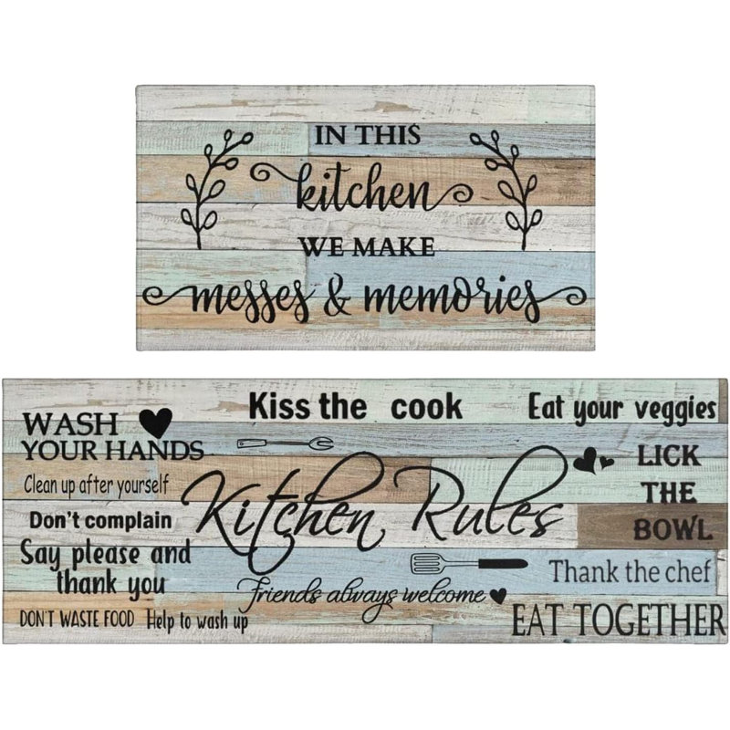 Polyester Non-Skid Kitchen Mat, Multi Color