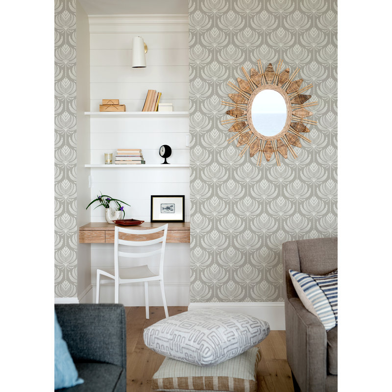 Verdara Ogee Geometric Luxury Wallpaper, Grey