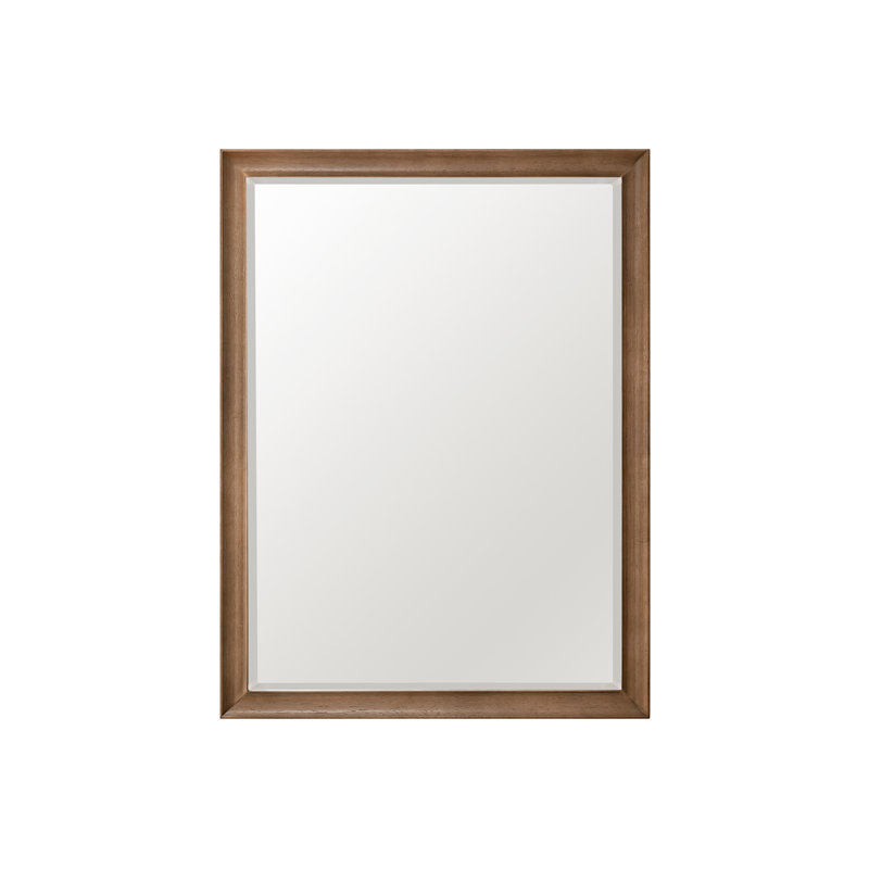 Glenbrooke Solid Wood Wall Mirror, Whitewashed Walnut, 40" x 30"