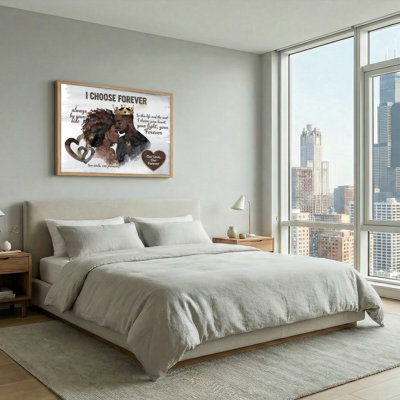 Love Forever Canvas Framed Wall Art Set Of 1，48x 32 inch