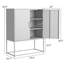 Buffet en métal, armoire de rangement moderne avec 2 tablettes, armoire d'appoint autoportante-770720897