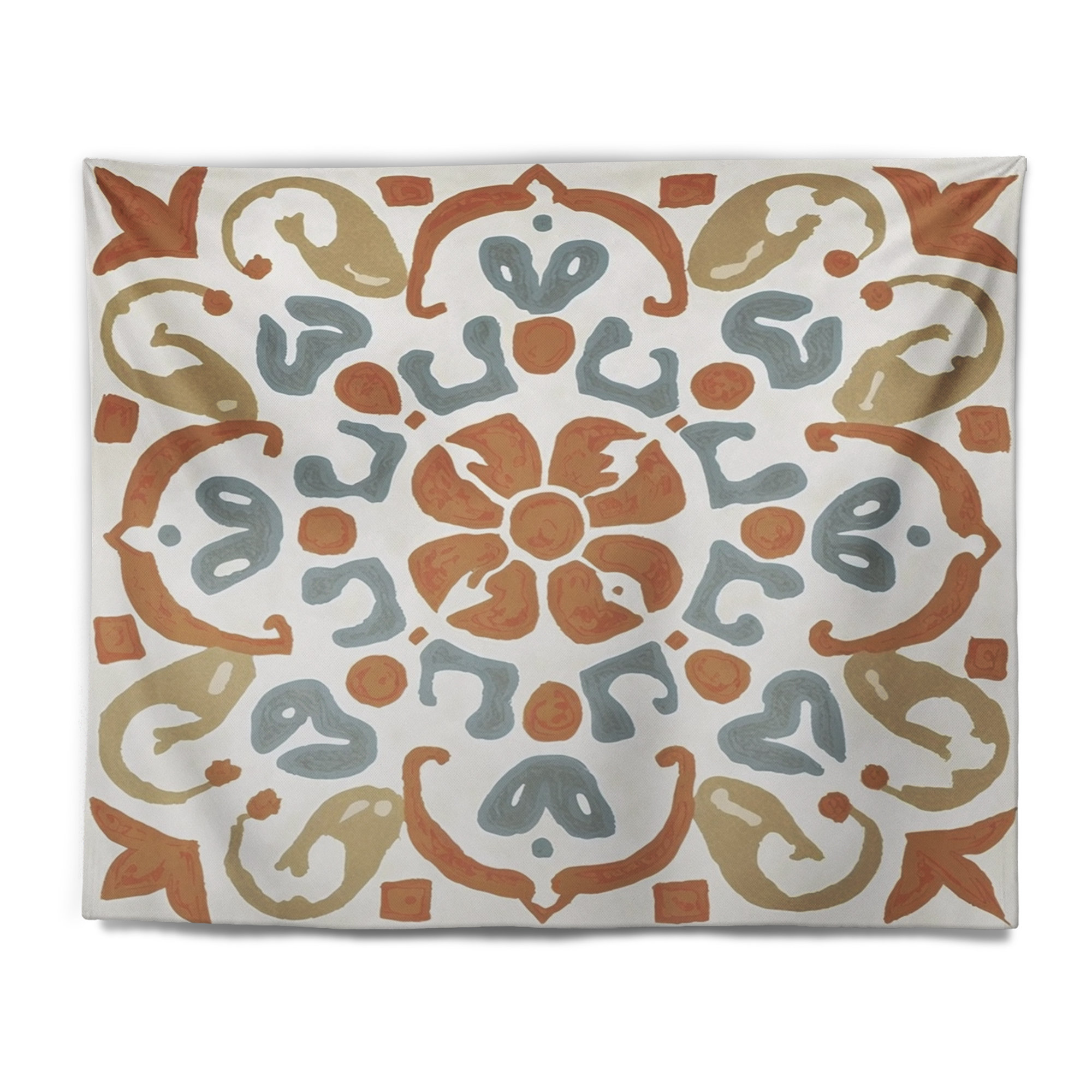 Bungalow Rose Polyester Moroccoan Tiles in Earth Tones V Tapestry | Wayfair