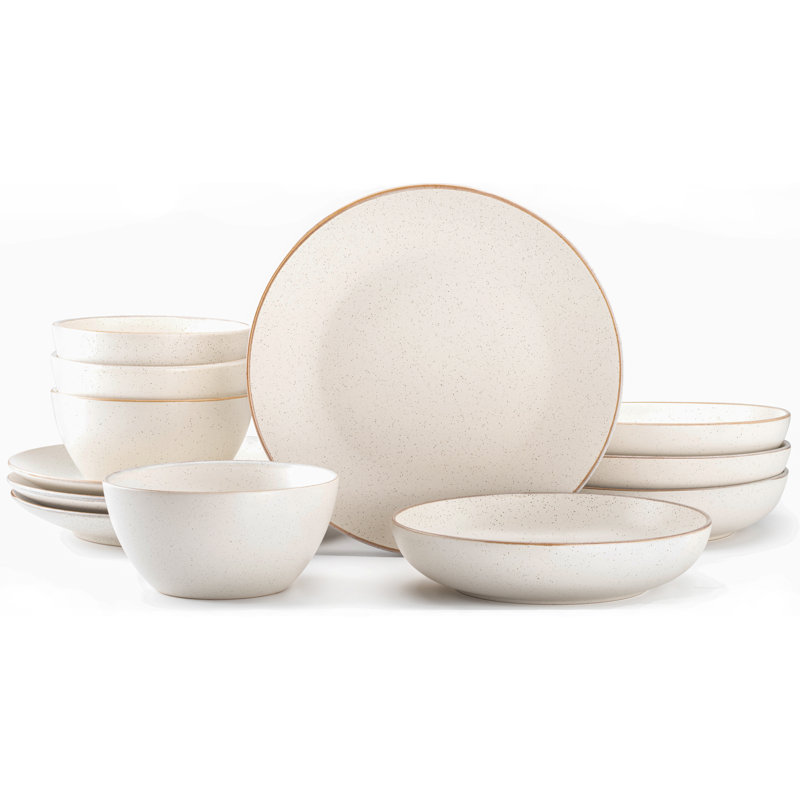 Maison Neuve  12 Piece Dinnerware Set, Service for 4, Oxford White