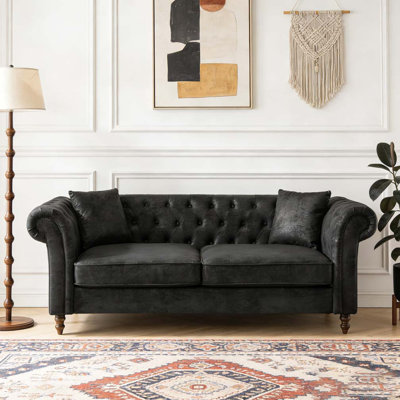 Canapé en tissu 66 po Chesterfield ‌tech