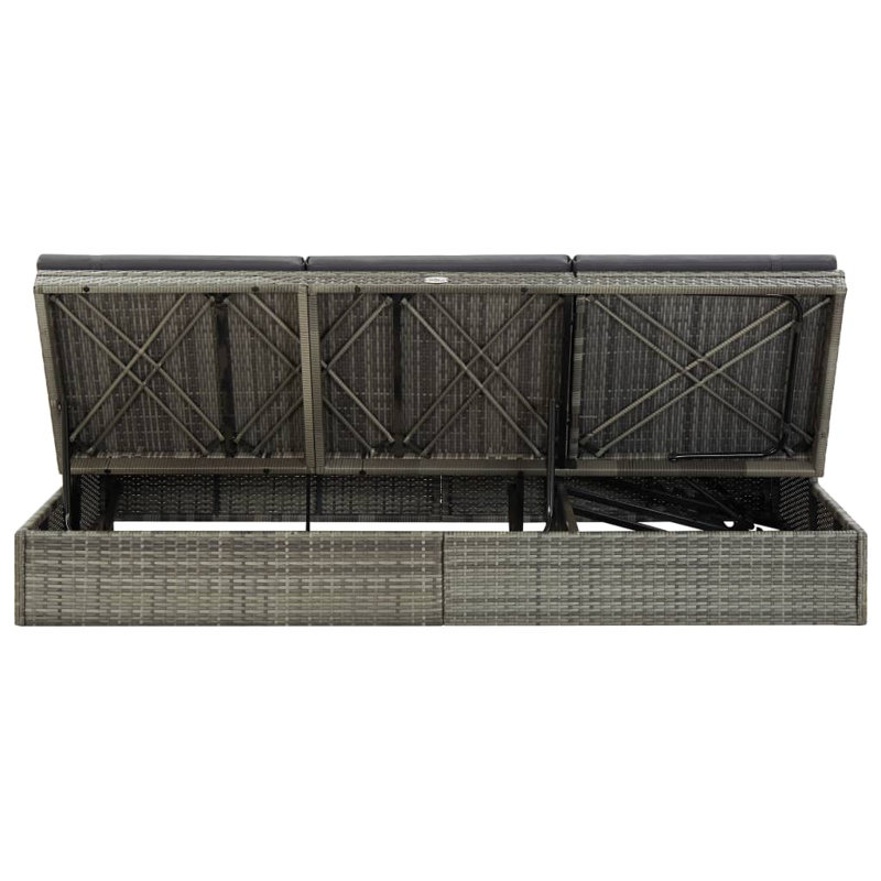 Chaise longue simple avec coussins 109,6 po, gris, gris