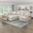 Meserve 121" Contemporary Square Arm Boucle Sectional with Pull-Out Bed-194444022-194030267