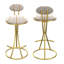 Tabourets de bar modernes rembourrés en forme de S (ensemble de 2 pièces)-1751010214