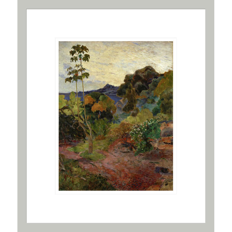 «Martinique Landscape» par Paul Gauguin - Estampe numérique encadrée, 16.2" H x 13.75" W