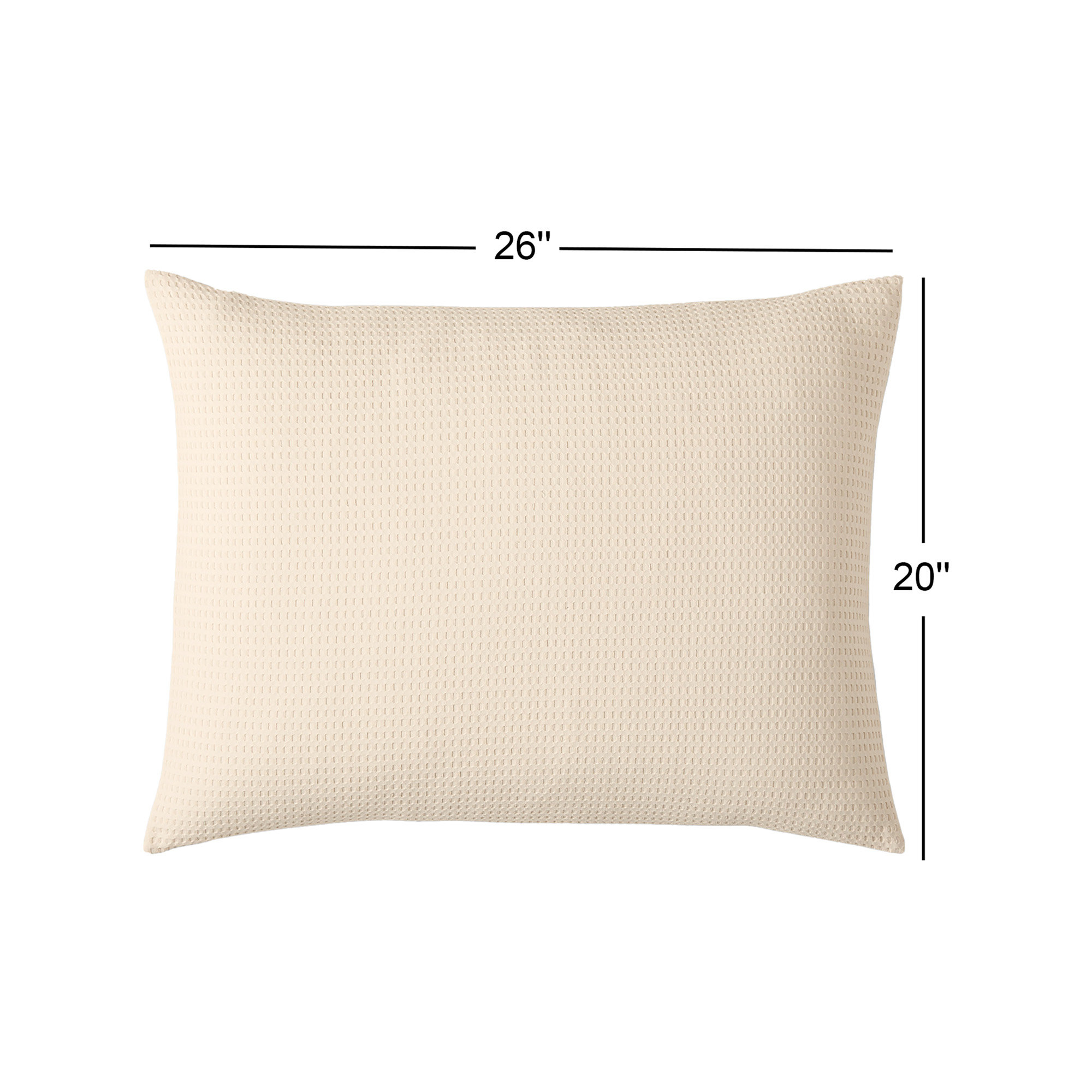 Felix Cotton Waffle Sham Set, Ivory, Standard