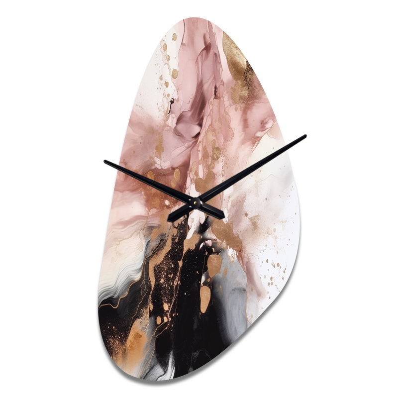 Horloge murale 3D en marbre rose, Moyenne