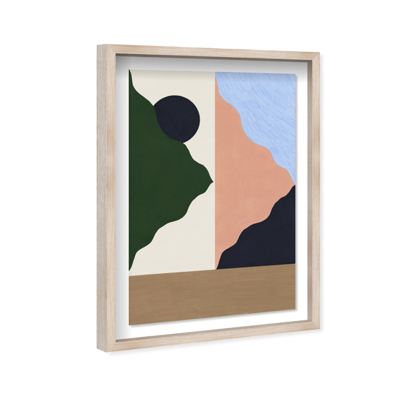 Peaking Mountains Print by Oliver Gal, 31.5"H x 46.5"W, Natural Oak Shadowbox