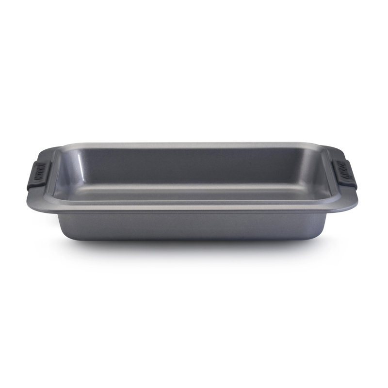 Anolon Advanced Bakeware Nonstick Rectangular Baking Cake Pan with Silicone Grips, 9 Inch x 13 Inch, Gray