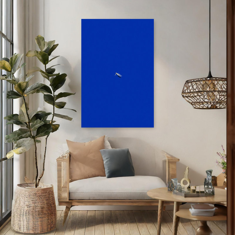 Art contemporain, paysage minimaliste abstrait, océan, H 48 po x l 32 po