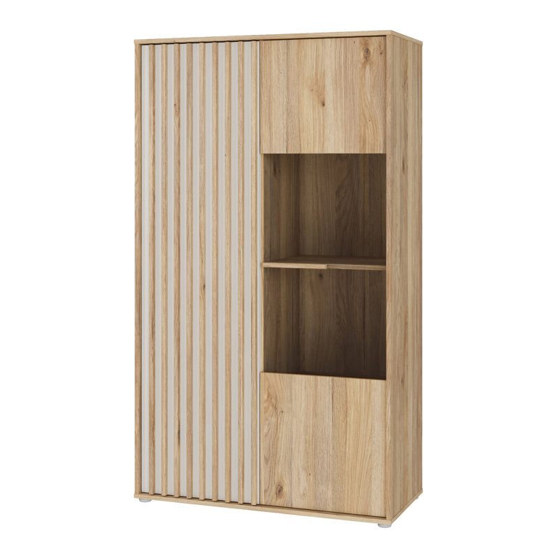 93.1 cm W Display Cabinet, Brown/White