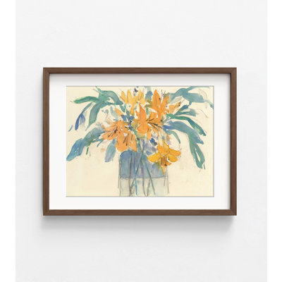 «Day Lily Moment I» par Samuel Dixon, décoration de maison dans un vase, délicate aquarelle, idée de cadeau pour maman, décoration de salon Alaxis, affiche d'amant de lis