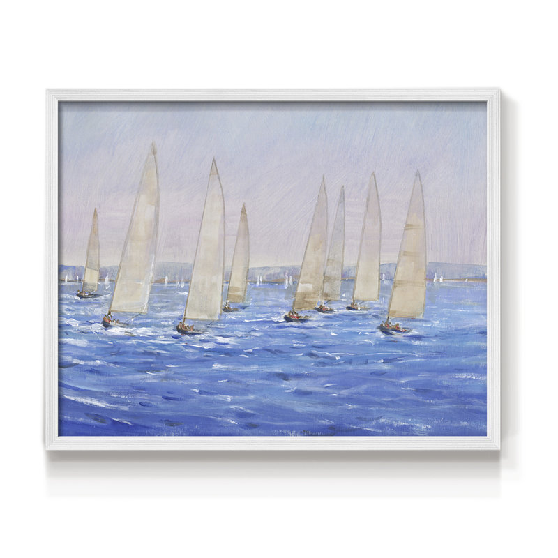 Sailing Event II -Framed Print - Restickable, 16" H x 20" W, White