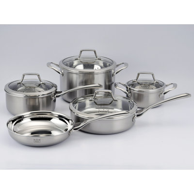 Kucht 10 Piece Stainless Steel Non Stick Cookware Set