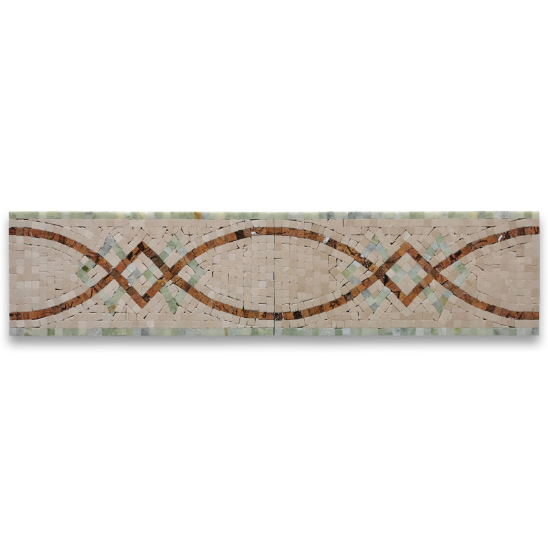 Carreau de mosaïque en marbre 6,3 po x 13,4 po Lovelink Mint