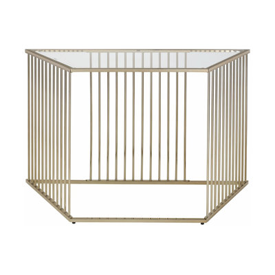 Table de canapé l 41,6 po avec plateau en verre Slenska