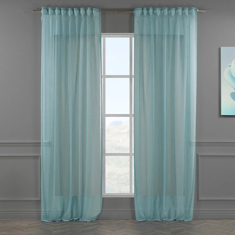 Rideaux extra larges et extra longs, L 100 po x L 228 po, Turquoise