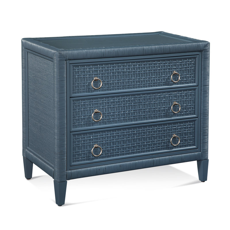 Commode 3 tiroirs Monterey, Non, Nickel satiné, Océan