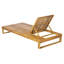 Chaise longue en bois d'acacia avec ensemble de coussins à 2 feuilles de noix de coco de 1,57 pouce, 4 positions réglables avec surface latérale plate, pour le bord de la piscine-129473024