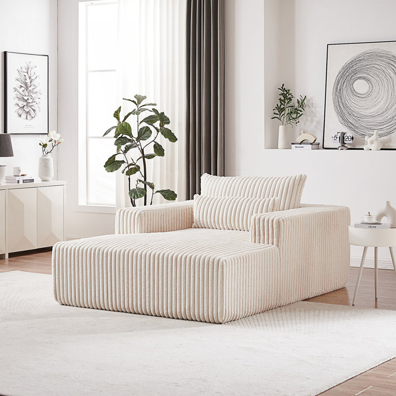 Méridienne, canapé-lit moderne moelleux, canapé confortable, Beige