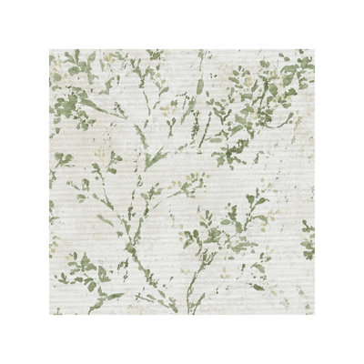 Non-Woven Wallpaper with Botanical Design in Cream , 1005 cm x 53 cm Floral Wallpaper
