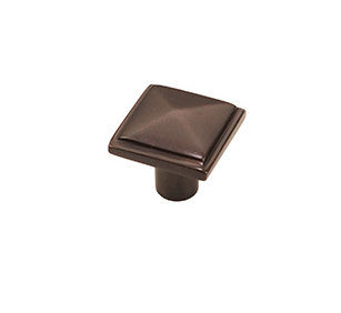 Mission Bronze Square Knob, Platinum