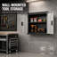 Armoire de rangement mobile pour outils, 2 tiroirs + porte verrouillable, acier laminé à froid, roulettes verrouillables