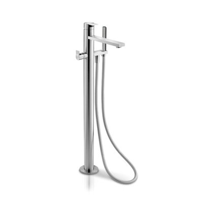 Acquaco Linki Tek Single-Hole Two Handle Freestanding Bathtub Faucet with Hand Shower with 8-7/8'' Spout Reach