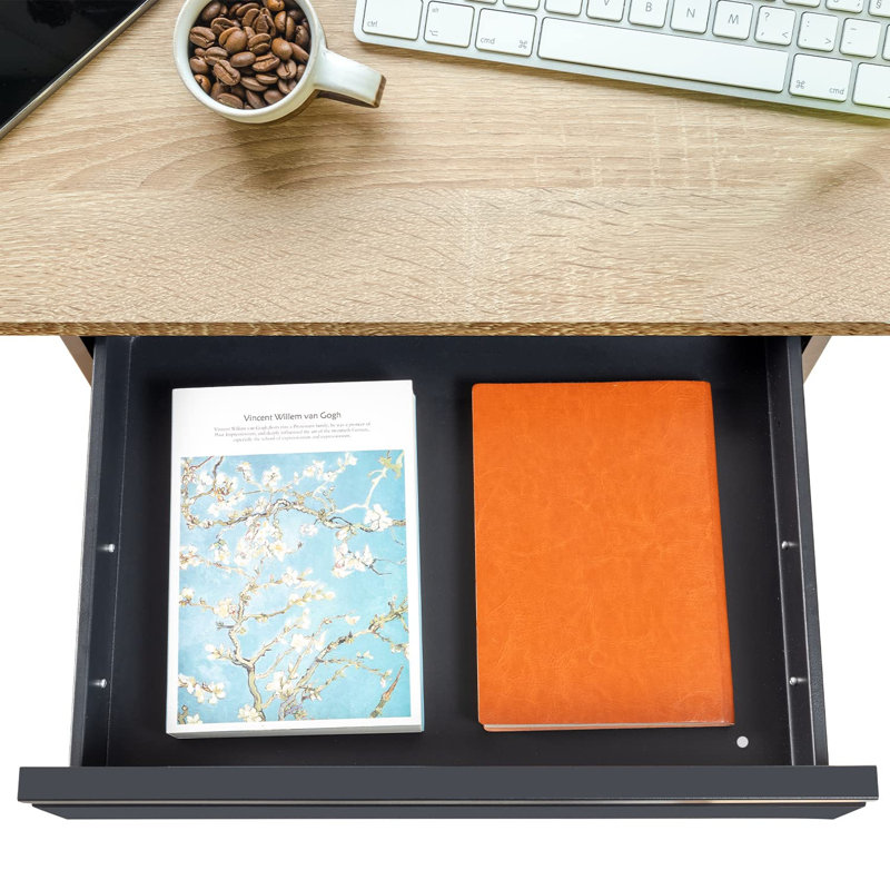 Under Desk Drawer 18", Pull-Out Storage Organizer With Tall Brackets Mounted Under Wooden Table With A Max 2" Crossbar, Black_Tall Version