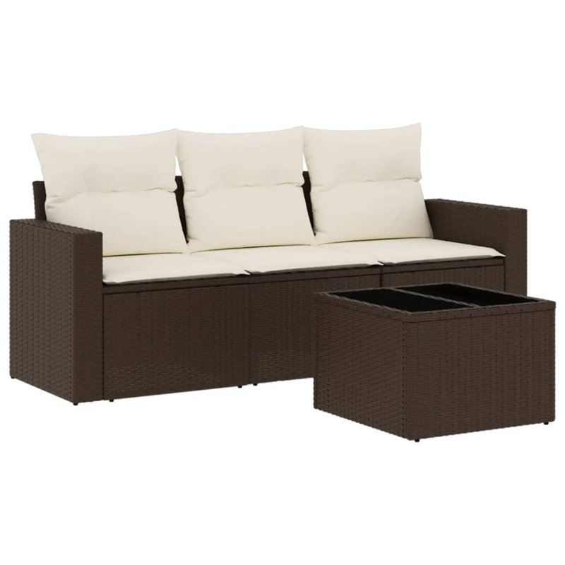 Ensemble de canapé de jardin Vidaxl brun PE rotin standard modulaire