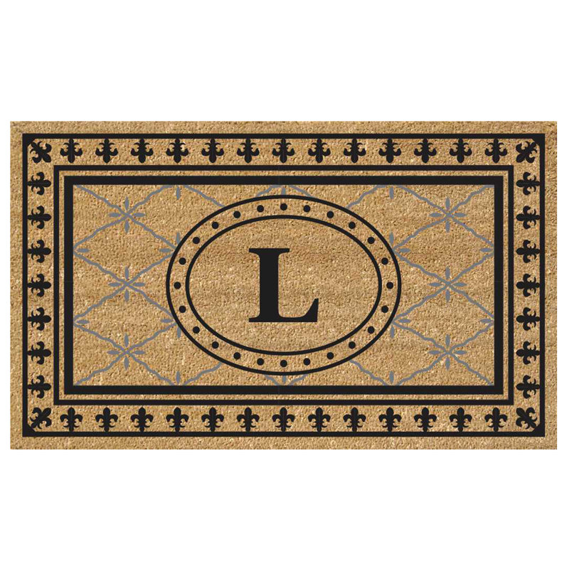Tapis de porte extérieur en vinyle anti-dérapant Hanningt, L, Rectangle 1 pi 8 pi x 3 pi