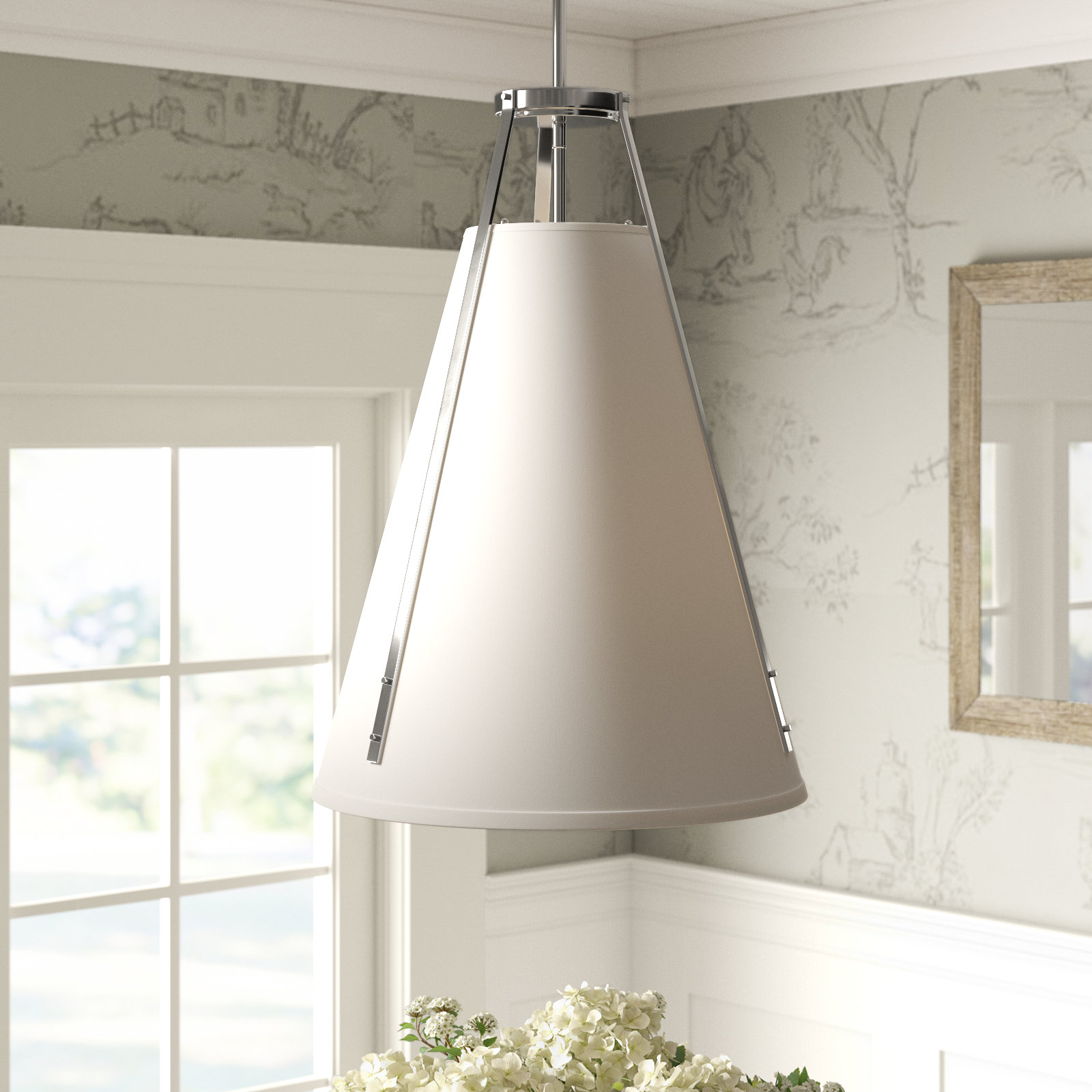Gretel 4 Light Dimmable Pendant, Polished Nickel