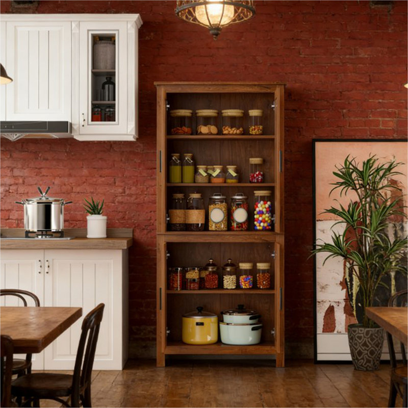 Armoire de rangement autoportante, garde-manger, avec tablettes réglables pour la maison
