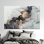 Toile abstraite de luxe: œuvre d'art en marbre noir et doré, toiles à cadre doré 1P