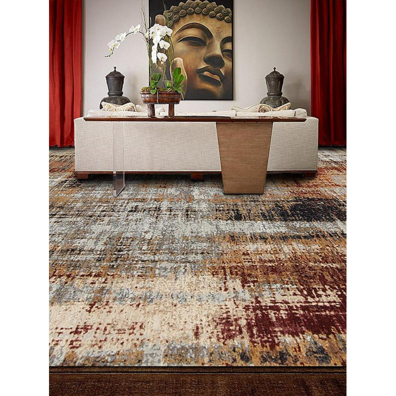 Shibori Handmade Wool Abstract Area Rug, Rectangle 9' x 12'