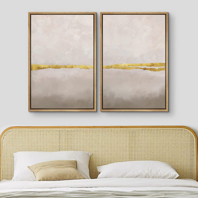 Ensemble de 2 peintures encadrées sur toile